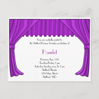 Invitation pourpre de drame et de théâtre
