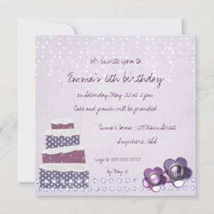 Invitation pourpre de gâteau