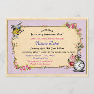 Invitation pourpre de lapin de Bachelorette de thé