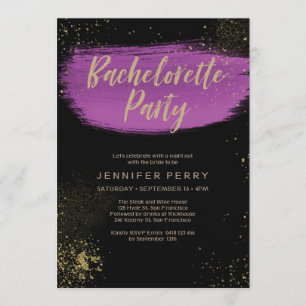 Invitation pourpre de partie de Bachelorette de