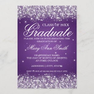 Invitation Pourpre de scintillement de parties scintillantes
