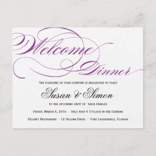 Invitation Pourpre élégant d'invitation de dîner d'accueil de