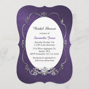 Invitation pourpre et argentée de Fête de la