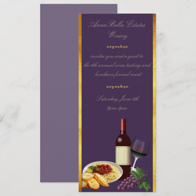 Invitation Pourpre et événement de déjeuner d'établissement (Devant / Derrière)