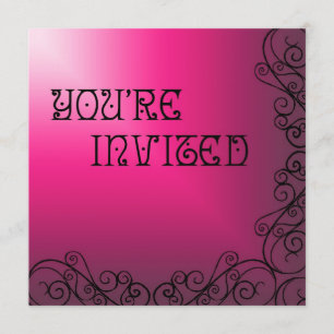 Invitation Pourpre et rose avec l'invitation noire de Swrils
