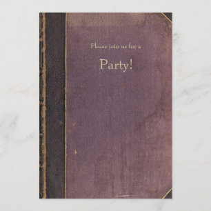 Invitation pourpre vintage de livre