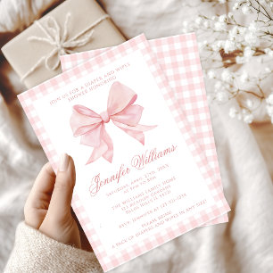 Invitation Pousse rose et lingettes Bébé fille Douche
