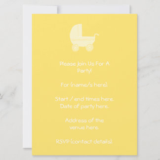 Invitation Poussette de bébé jaune