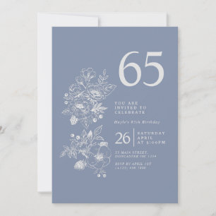 Invitation Poussière de Fleur Sauvage Botanique Bleu Clair 65
