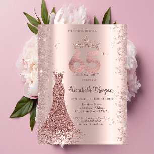 Invitation Poussière de Paillettes Rose Or Rose Robe de Diama