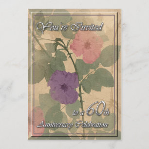 Invitation Poussiéreux antique s'est levé le soixantième