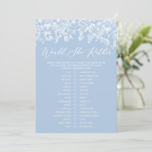 Invitation Poussiéreux Bleu Jeu de Salle de Mariage "Préférer
