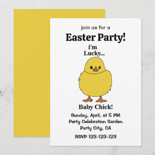 Invitation Poussins j'ai de la chance bébé Poussin