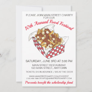 Invitation Poutine Québec Canada Festival canadien des alimen