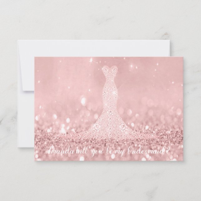 Invitation Pouvez-Vous Bridesmaid Parties scintillant Red Bea (Devant)