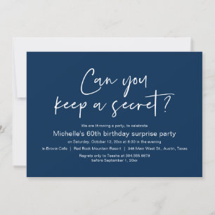 Invitation Pouvez-Vous Garder Un Secret, Surprise Anniversair