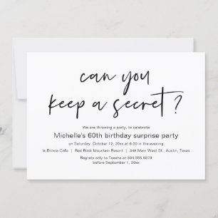 Invitation Pouvez-Vous Garder Un Secret, Surprise Anniversair