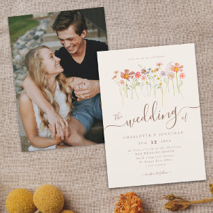 Invitation Prairie de fleurs sauvages Fleurs Beige Terracotta