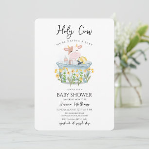 Invitation Prairie de fleurs sauvages Holy Cow Bain bébé 