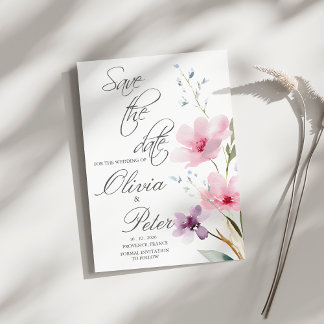 Invitation Prairie de fleurs sauvages Photo Enregistrez la da