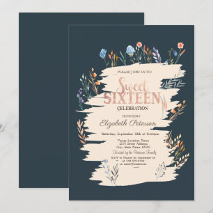 Invitation Prairie printanière de fleurs sauvages Douze ans
