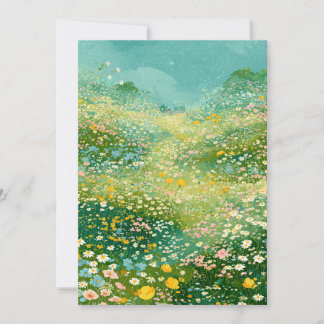 Invitation Prairies de fleurs sauvages colorées 3