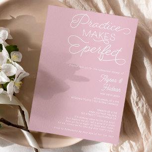 Invitation Pratiquer un dîner de répétition rose parfait