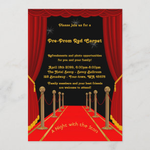 Invitation pré-bal, préprom, tapis rouge, 15e, 16e