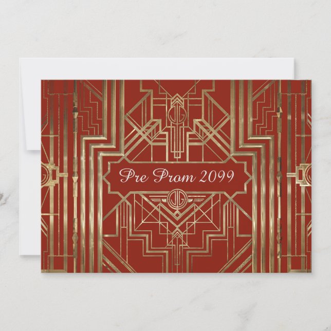 Invitation pré-prom, Quinceanera, Gatsby V3 (Devant)