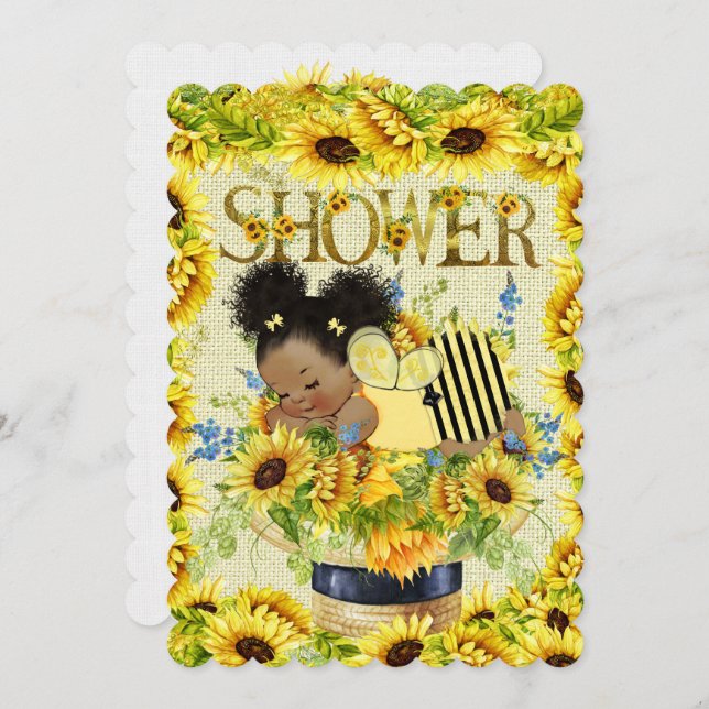 Invitation Précieuse au Baby shower (Devant / Derrière)