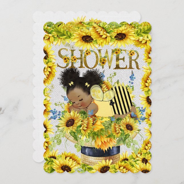 Invitation Précieuse au Baby shower (Devant / Derrière)