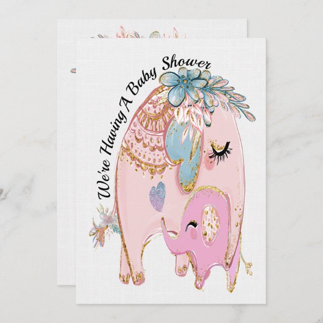 Invitation Précieuse au Baby shower (Devant / Derrière)