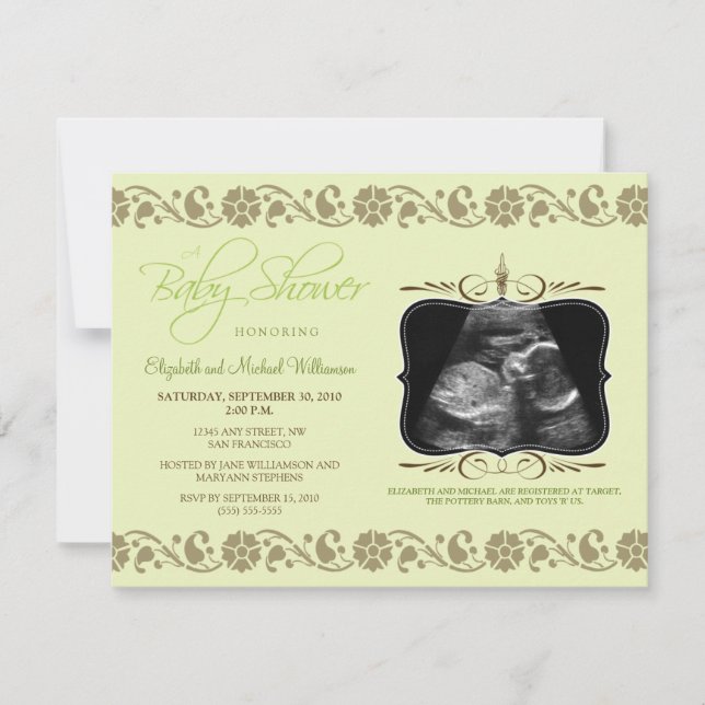 Invitation précieuse de baby shower de sonogramme (Devant)
