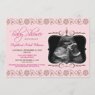 Invitation précieuse de baby shower de sonogramme