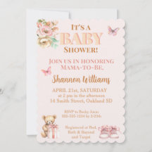 Precious fille Teddy Bear Baby shower