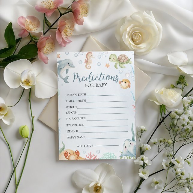 Invitation Prédictions de Baby Shower "Sous la Mer" (Créateur téléchargé)