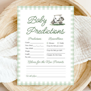Invitation Prédictions de bébé golf Vert Sauge Jeu de Baby Sh