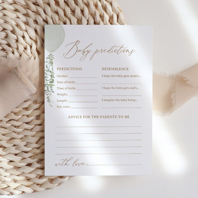 Invitation Prédictions et conseils sur le Baby shower de ball (Créateur téléchargé)