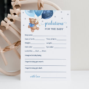 Invitation Prédictions pour bébé pour le Baby shower Teddy Be