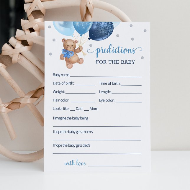 Invitation Prédictions pour bébé pour le Baby shower Teddy Be (Créateur téléchargé)