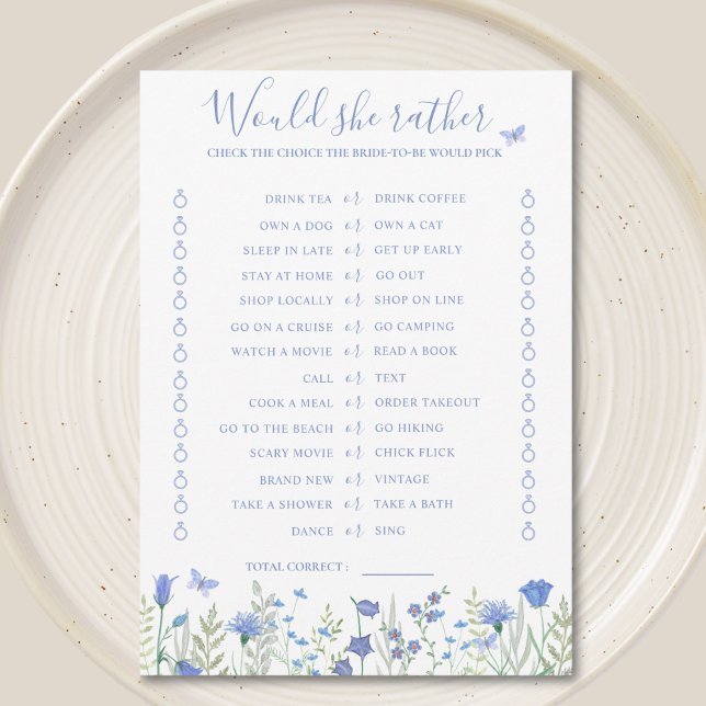 Invitation Préférerait-elle Fête des mariées Game Card (Créateur téléchargé)