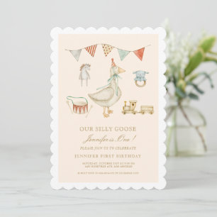 Invitation Premier anniversaire à motifs en coquille d'un jar