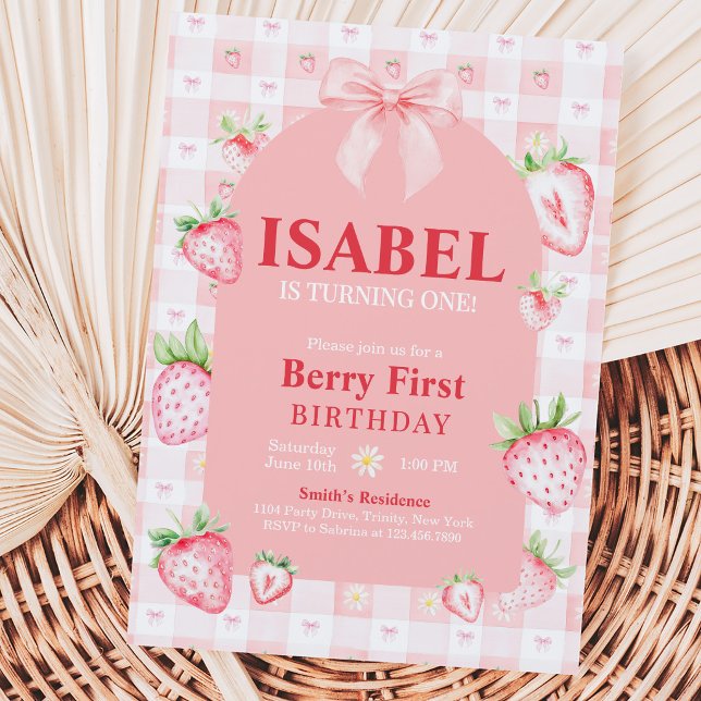 Invitation Premier Anniversaire Coquette Berry (Créateur téléchargé)