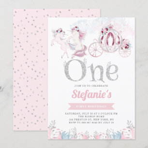 Invitation Premier anniversaire d'aquarelle de conte de fées