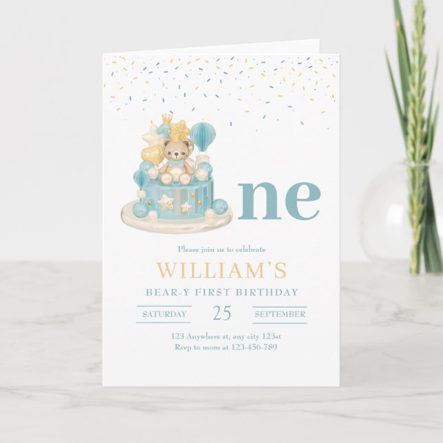 Invitation Premier anniversaire de Beary, 1er anniversaire de (Devant)
