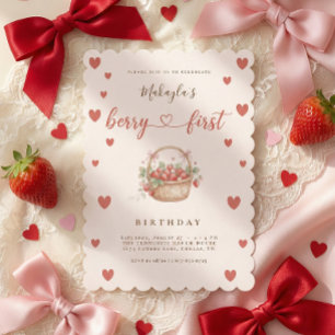 Invitation Premier anniversaire de Berry, douce petite fille