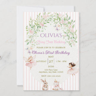 Invitation Premier anniversaire de fée