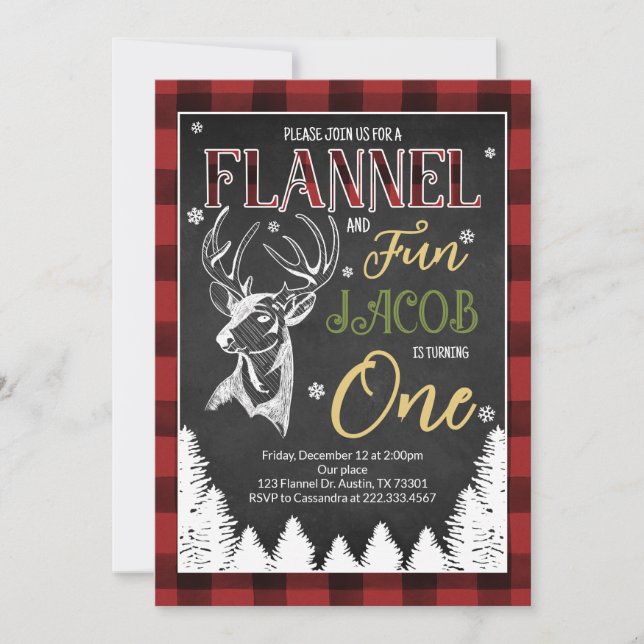 Invitation Premier anniversaire de Flannel et Fun (Devant)