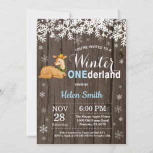Invitation Premier Anniversaire de Garçon Hiver Onederland Ru