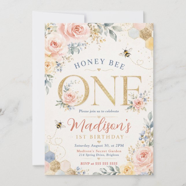 Invitation Premier Anniversaire de Honey Bee One (Devant)